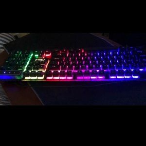 Lit Up Keyboard and Mouse, Lighted and colorful.